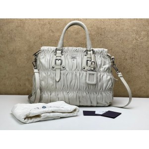 PRADA BN1336 NAPPA GAUFRE FULL LEATHER SHOPPING BAG [NEW]